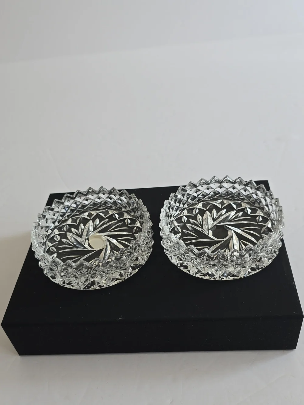 Vintage The European Collection Set Of 2 Crystal  Coasters Bowls Germany
